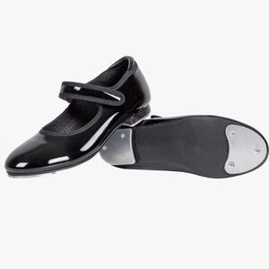 Amazon black Tap Shoes for toddler Girls size 9.5/10 easy Velcro strap like new